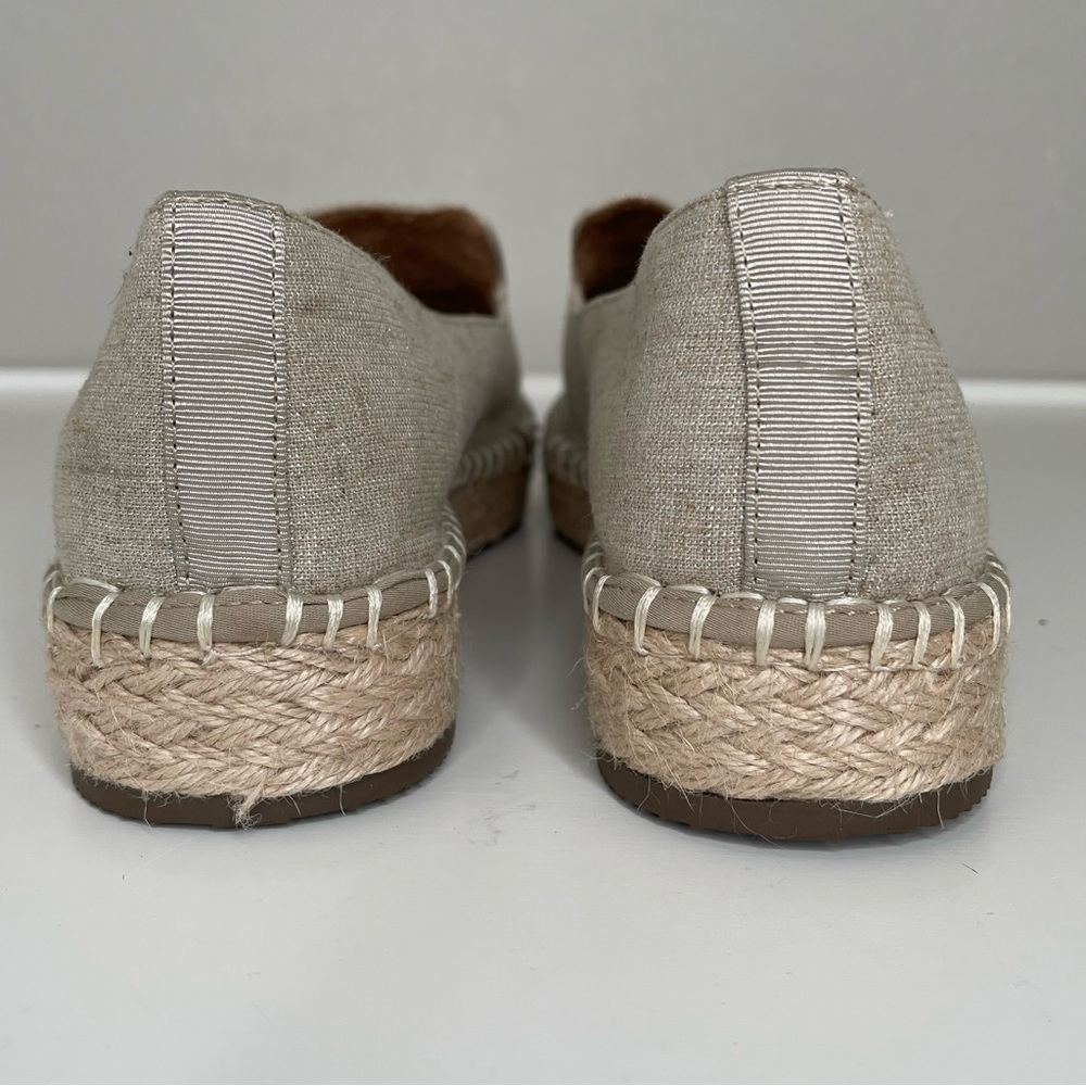 Joie Cara Linen Platform Espadrilles bohemian metallic shimmer boho slip on shoe - Picture 5 of 14